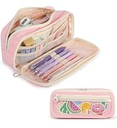 Large Capacity Pencil Case with Compartments, School Pencil Bags with Zipper, Big Storage Pen Bag...