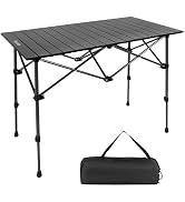 Byliable Camping Table Folding Portable Camp Aluminum Fold Up Lightweight Roll Up Table Adjustabl...