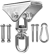 Yes4All Punching Bag Hanger, Stainless Steel Swivel Chain with 4 Snap Hooks for Heavy Bag, Gym Sw...