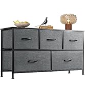 WLIVE Dresser for Bedroom with 5 Drawers, Wide Chest of Drawers, Fabric Dresser, Storage Organize...
