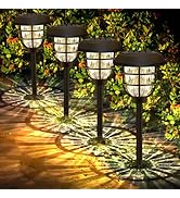 pearlstar Upgraded Solar Lights Outdoor Waterproof, 1000mAh Super Bright Solar Pathway Lights 8 P...