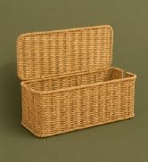 Cable Management Box, Handmade Rattan Cable Organizer with 2 Open Slots, Cord Hider for Power Str...