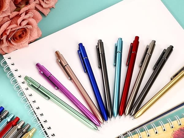 retractable pens fine point pens 0.5mm pens black ink pens smooth writing pens