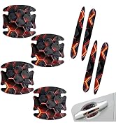 YAWUROU 8 PCS Car Door Handle Protector Stickers, Carbon Fiber Scratch-Resistant Automotive Bowl ...