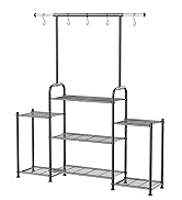 Simple Trending Plant Stand Indoor Outdoor, Metal 3 Tier Tall Hanging Plant Shelf for Multiple Fl...
