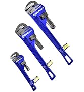 vomex 3Pcs 8&12&18-inch Heavy Duty Pipe Wrench Sets - Heavy Duty Straight Plumber Wrenches Set,Ea...