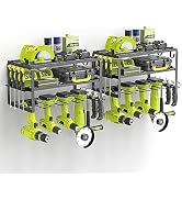 SUNALLY 3-Tier Heavy Duty Steel Power Tool Organizer, Matte Black, 3 Layers Tool Rack Cordless Dr...
