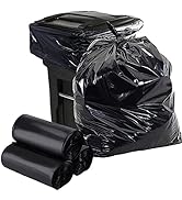 33 Gallon Trash Bags - Heavy Duty Black Garbage Bags, Upgraded Version Large Trash Bag Can Liners...