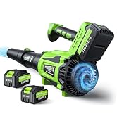 Leaf Blower Cordless - 650CFM Brushless Motor Leaf Blower with 6-Speed Control & Ergonomic Handle...