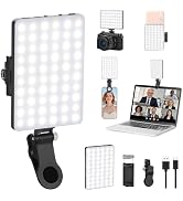 Newmowa 60 LED High Power Rechargeable Clip Fill Video Conference Light with Front & Back Clip, A...