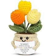 OASSIE Teacher Appreciation Gifts for Women Men - Handmade Positive Tulip Crochet Flowers - Teach...