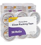 Enday (36 Rolls) Heavy Duty Packing Tape, Packing Tape Bulk, Ultra Strong & Thick Clear Packing T...