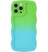 Anuck for iPhone 15 Pro Case Wave, Curly Frame Design for Women Girls, Cute Wavy Gradient Color A...