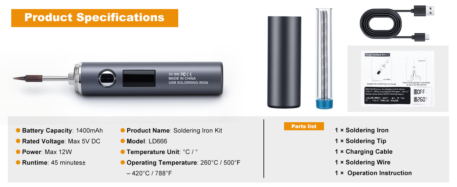 portable soldering iron