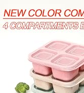 BE OVER QUALITY 6 Pack Snack Containers, 4 Compartment Snack Containers Bento Snack Box, Reusable...
