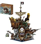 PANTASY Pirate Pub Building Kit – Modular Shipwreck Tavern Architecture Deck with Terrace Bar, Ru...