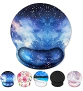 Mouse Pad with Gel Wrist Rest, Starry Sky Ergonomic Mousepad with Wrist Support, Smooth Surface a...