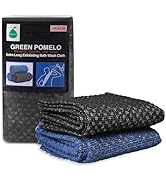 GREEN POMELO 2 Pack Exfoliating Washcloth, Extra Rough Body & Back Scrubber for Shower, 1 Black &...