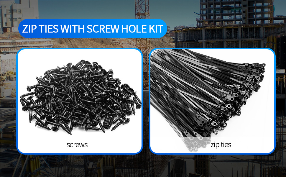 zip ties with screw hole