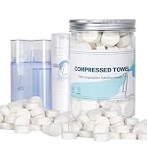 Compressed Towels,110PCS Compressed Face Towel with Carrying Case and Towel Dispenser,Disposable ...