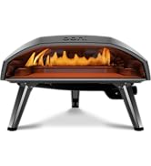 Portable outdoor pizza oven with sleek metallic finish, featuring stainless steel construction