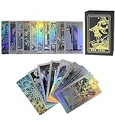 SUNHHX Tarot Cards, 78 Rainbow Tarot Cards Deck, PVC Waterproof Wrinkle Resistant Luxury Holograp...