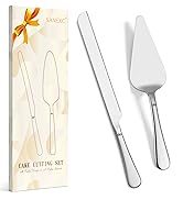 SANEXC Cake Cutting Set for Wedding - Extended Cake Knife And Server Set Thickened Stainless Stee...