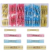 KOXXIAMOQ 130 Pcs Heat Shrink Butt Connectors Kit, 10-26 AWG Butt Splice Electrical Wire Connecto...