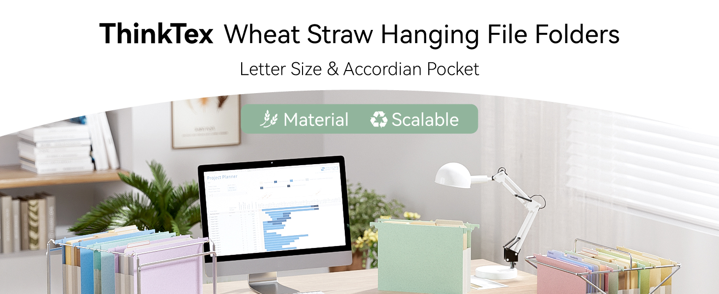 Wheat Straw Expanding Hanging File Folders