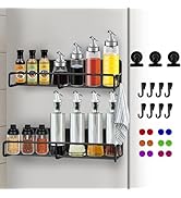 Magnetic Spice Eack for Refrigerator 2 Pack Multifunctional Fridge Magnet Organizer Rustproof Spi...