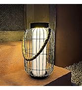 baterysu Large Outdoor Solar Lanterns Hanging Light Waterproof LED Garden Lights solar powered Re...