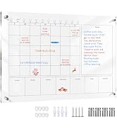 Marribol Large Acrylic Calendar for Wall,24"X16",Acrylic Dry Erase Calendar for Wall,Clear Acryli...