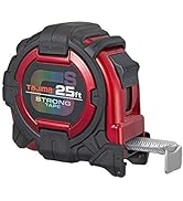 TAJIMA Tape Measure - 25 ft x 1-1/16 inch GS-Lock Measuring Tape with Shock Resistant Case & Acry...