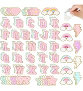NICEVINYL Chenille Letter Patches Self-Adhesive: 152Pcs 4-Color A-Z Set | Preppy Sticker Patch fo...
