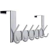 WEBI Over The Door Hook Door Hanger:Over The Door Towel Rack with 6 Hooks for Hanging Coats,Door ...