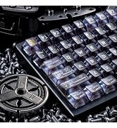 ULTRAEQUIP Frosted Clear Keycaps Cyberpunk Ruins Transparent 120 Keys PC Material Metal Pad Print...