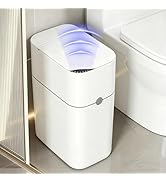 LumiHom Bathroom Trash Can with Lid, 3 Gallon Automatic Motion Sensor Trash Can, Auto Bag Adsorpt...
