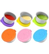 Stainless Steel Condiment Containers with Leakproof Food-grade Silicone Lids, Portion Bento Box a...