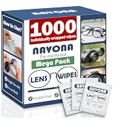1000 Count Lens Wipes for Eyeglasses – Pre-Moistened, Individually Wrapped Eyeglass Cleaning Wipe...
