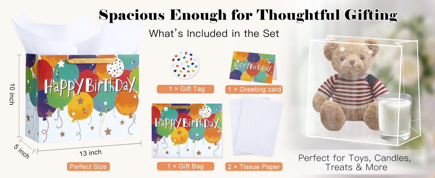 13" Large Birthday Gift Bag