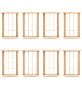 DOITOOL 8PCS Dollhouse Windows 1: 12 Scale Miniature Dollhouse Furniture Mini Window Frame Model ...