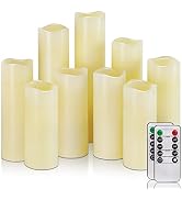 Homemory Flameless Candles Battery Operated LED Pillar Candles, Fake Candles, Electric Candles, R...