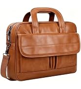 Taygeer Leather Laptop Bag for Men Women, Premium Laptop Briefcase Fits Up to 15.6 Inch Notebook,...