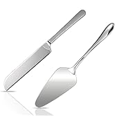 KSENDALO Elegant Wedding Cake Knife Server Set Stainless Steel Pie Cutter Utensils Wedding Party ...