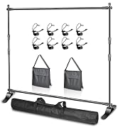 EMART 10 x 8ft (W x H) Adjustable Photo Backdrop Banner Stand with Telescopic Tubes, Suitable for...