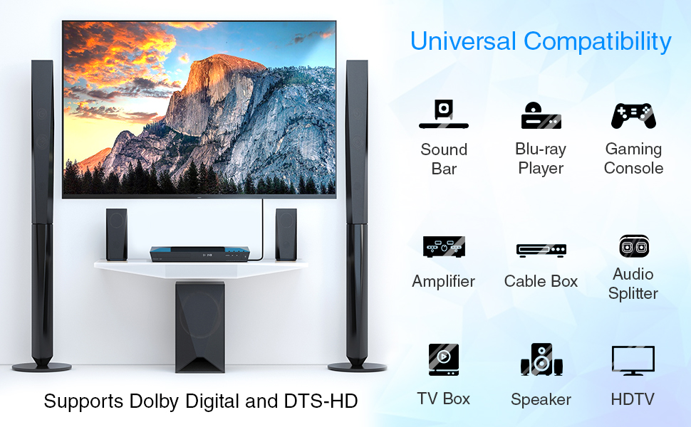 BlueRigger toslink digital optical audio cable toslink optical cable toslink fiber optic cable