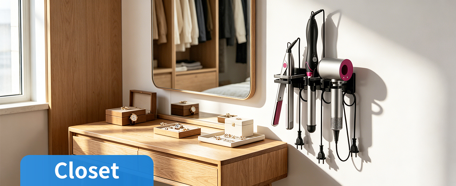 curling iron holder wall mount