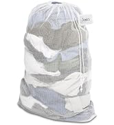 Whitmor Mesh Laundry Bag w/ID Tag White
