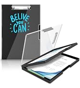 Sooez Clipboard with Storage, Cleaview Clip Boards 8.5x11 with 2 Storage, Dry Erase Plastic Nursi...