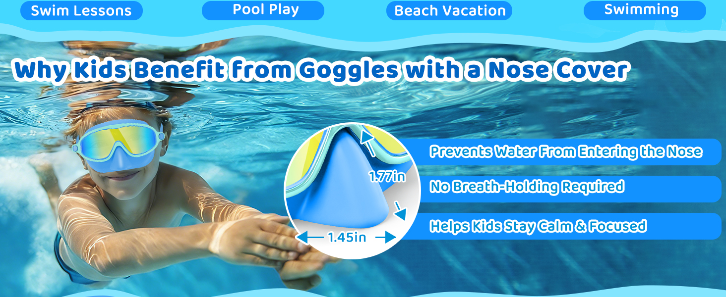 swim goggles with nose cover